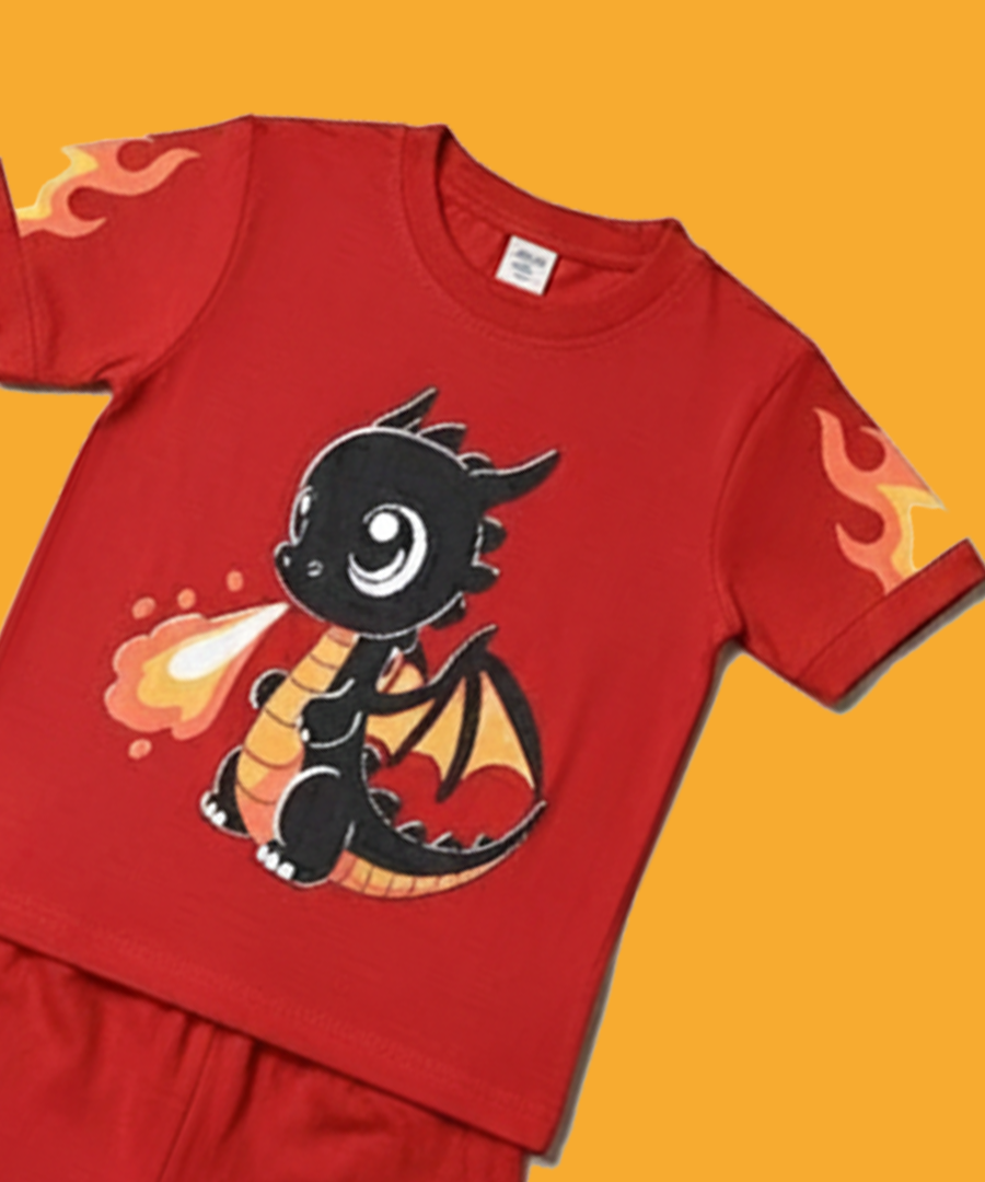Little Dragon Fire Unisex Co-ord Set: Born to Breathe Fire!